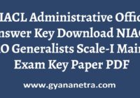 NIACL Administrative Officer Answer Key Paper