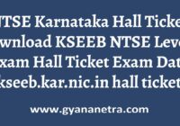 NTSE Karnataka Hall Ticket KSEEB Exam Date
