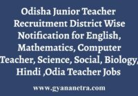 Odisha JT Recruitment