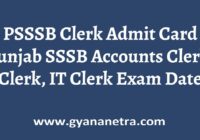 PSSSB Clerk Admit Card Exam Date