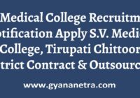 SV Medical College Recruitment Notification Application Form