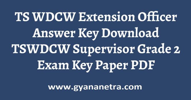 TS WDCW Extension Officer Answer Key Paper PDF