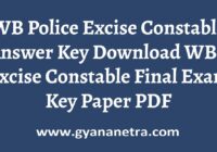 WB Police Excise Constable Answer Key Paper