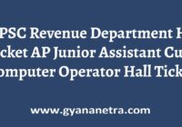 APPSC Revenue Department Hall Ticket Exam Date