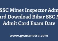 BSSC Mines Inspector Admit Card