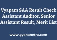 CG Vyapam SAA Result Merit List