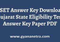 GSET Answer Key Paper PDF