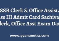 GSSSB Clerk & Office Assistant Class III Admit Card Exam Date