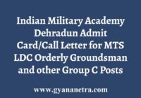 IMA Dehradun Admit Card