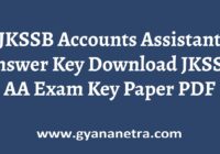 JKSSB Accounts Assistant Answer Key Paper PDF
