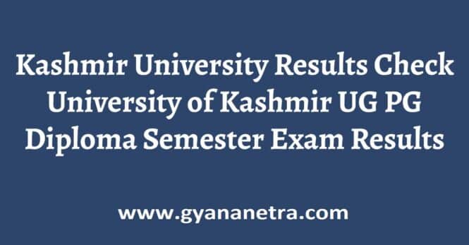 Kashmir University UG PG Result Semester Exam