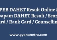 MPPEB DAHET Result Rank Card