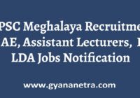 MPSC Meghalaya Recruitment Notification