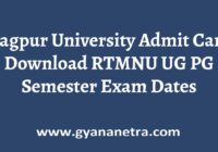 Nagpur University Admit Card RTMNU Semester Exam