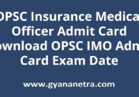 OPSC Insurance Medical Officer Admit Card