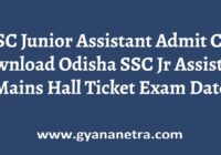 OSSC Junior Assistant Admit Card Exam Date