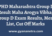 PHD Maharashtra Group D Result Merit List