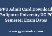 PPU Admit Card UG PG Semester Exam