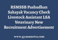 RSMSSB Pashudhan Sahayak Vacancy