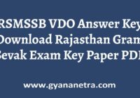 RSMSSB VDO Answer Key Paper PDF