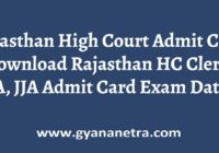 Rajasthan High Court Admit Card Exam Date