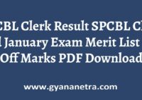 SPCBL Clerk Result Merit List