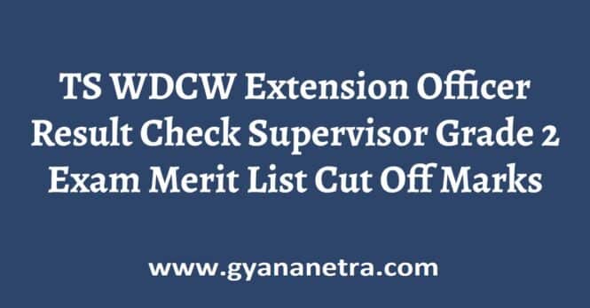 TS WDCW Extension Officer Result Merit List