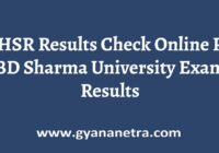 UHSR Results University Exam