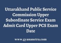 UKPSC Upper PCS Admit Card