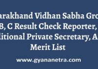 Uttarakhand Vidhan Sabha Group B C Result