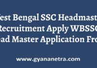West Bengal Headmaster Recruitment Notification