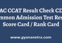 CDAC CCAT Result Score Card