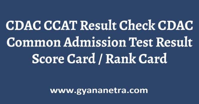 CDAC CCAT Result Score Card