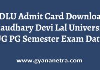 CDLU Admit Card UG PG Semester Exam Date