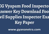 CG Vyapam Food Inspector Answer Key Paper PDF