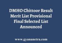 DMHO Chittoor Result Merit List