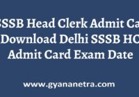 DSSSB Head Clerk Admit Card Exam Date