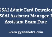 FSSAI Admit Card Exam Date
