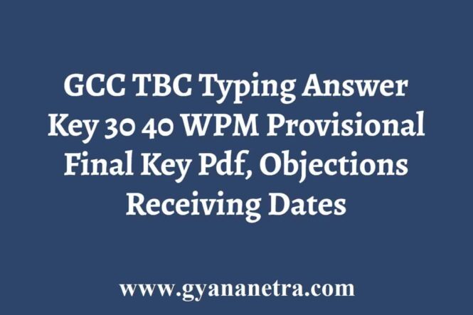 GCC TBC Typing Answer Key