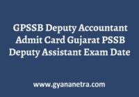 GPSSB Deputy Accountant Admit Card Exam Date