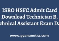 ISRO HSFC Admit Card Exam Date