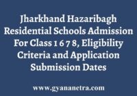 Jharkhand Residential Schools Admission