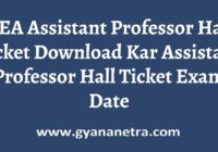KEA Assistant Professor Hall Ticket Exam Date