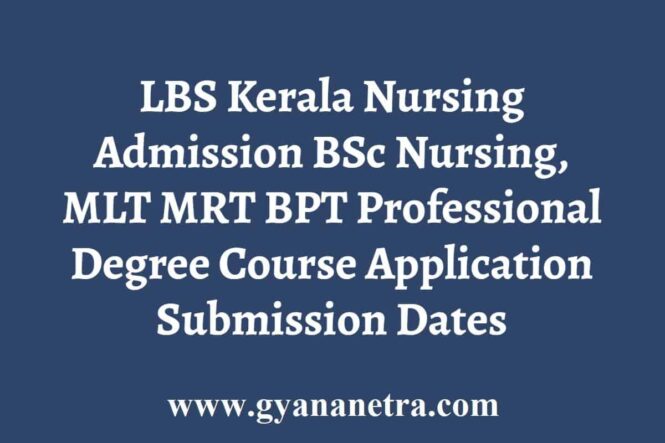 LBS Kerala Nursing Admission