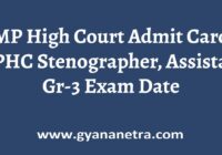 MP High Court Admit Card Stenographer Assistant Exam Date