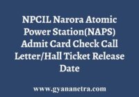 NPCIL Narora Admit Card