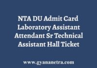 NTA DU Admit Card