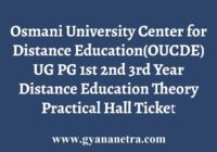 OUCDE Hall Ticket