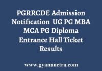 PGRRCDE Admission Entrance Test
