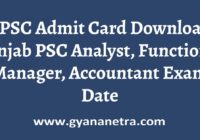 PPSC Admit Card Exam Date